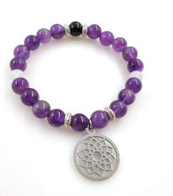 Load image into Gallery viewer, Crown Chakra Real Amethyst Stone Bracelet