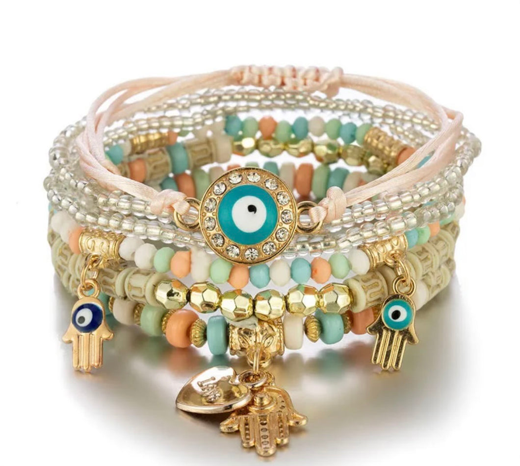 Multi-Evil Eye Bracelet Set(Multipile Colors)