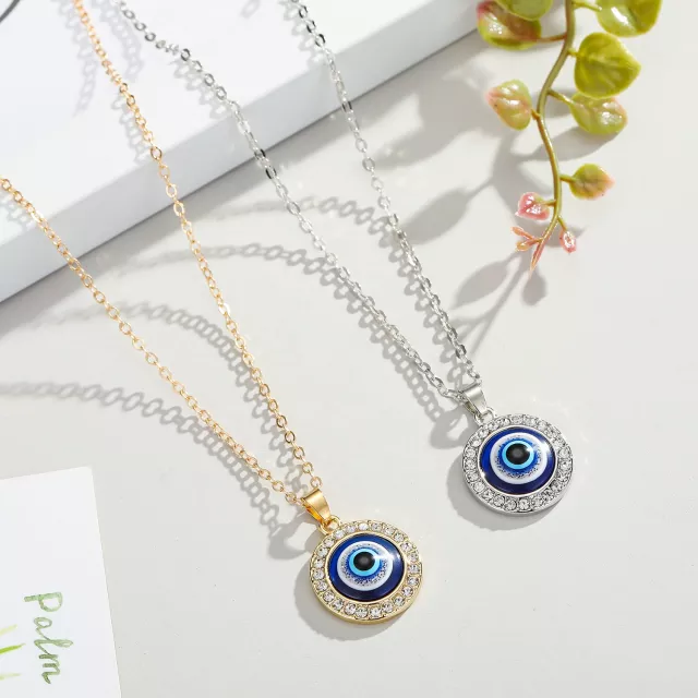 Silver and Gold Evil Eye Necklace