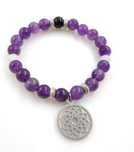 Load image into Gallery viewer, Crown Chakra Real Amethyst Stone Bracelet
